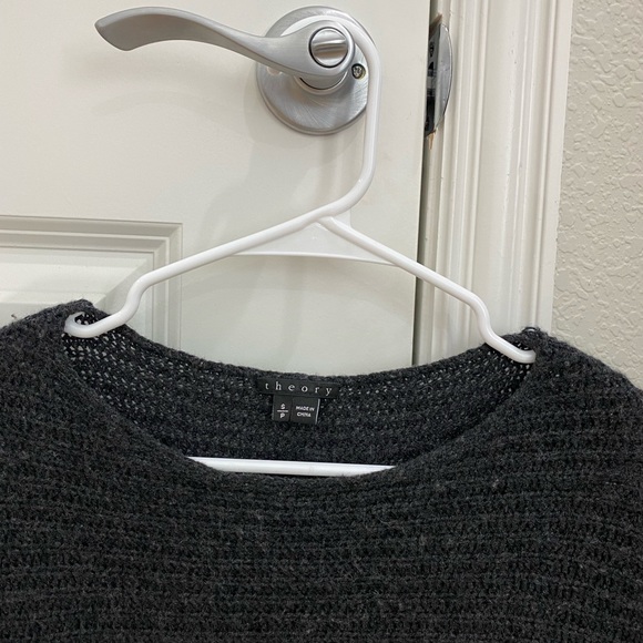 Theory Dark Gray Knit Cashmere Sweater - Picture 2 of 4